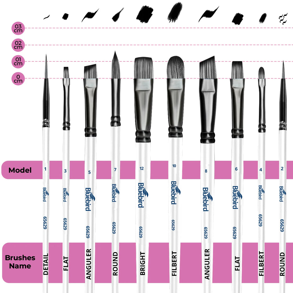Bluebird Classic Mix Art Brush Set of 10 - 65629