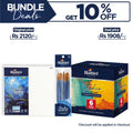 Studio Acrylic Colours 100ml Set of 6 Primary + Value Art Brush Set + Signature Canvas Panel 8x8 (Set of 2)