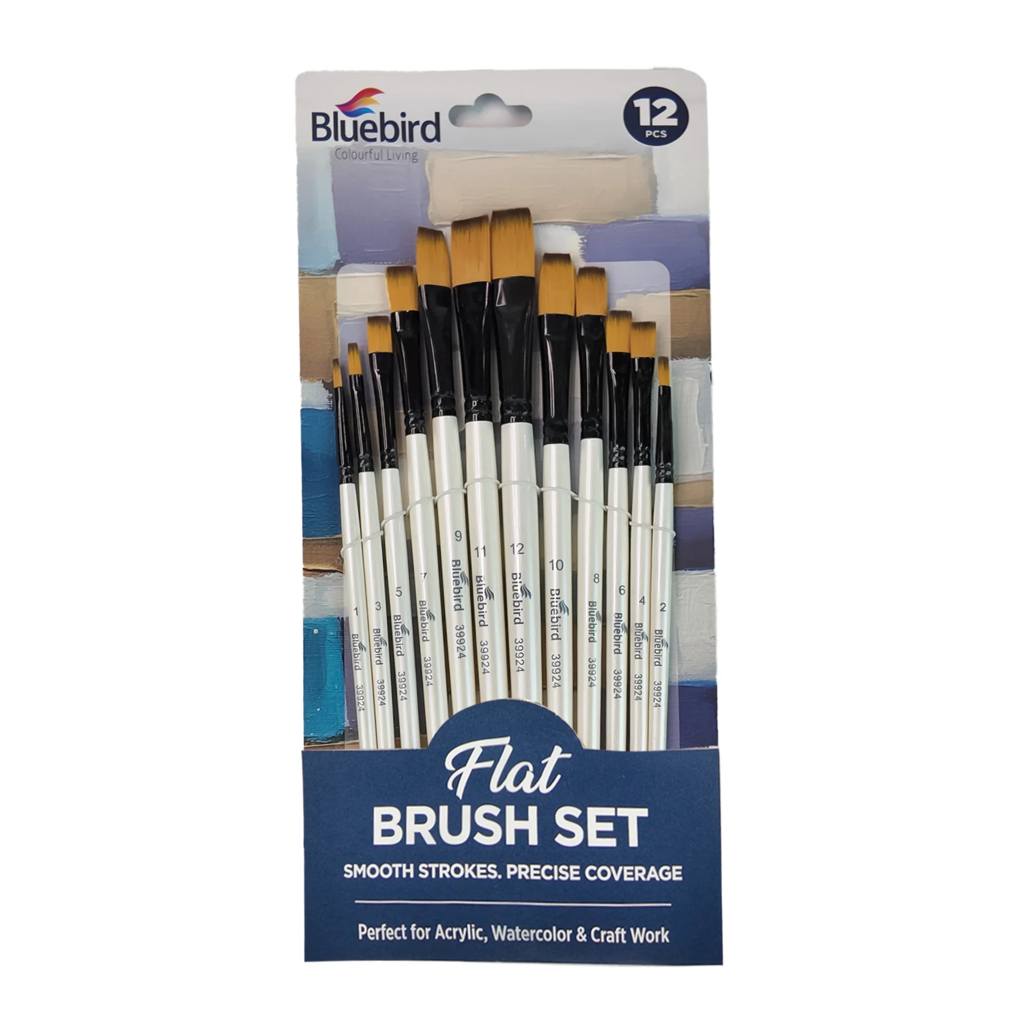 Bluebird Flat Brush - Set of 12