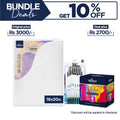 Signature Stretched Canvas (16 x 20) + Classic Mix Art Brush Set of 10 + Studio Acrylic Colours 100 ml - Set of 6 Primary